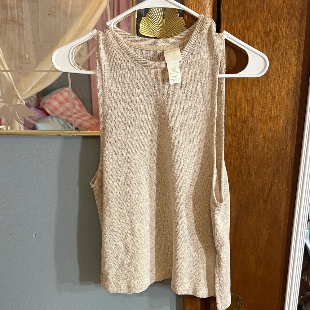 H&M Neutral Beige Sleeveless Knit Tank